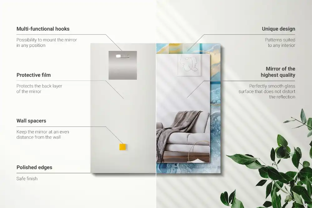 Rectangular mirror print Abstract Marble Resin