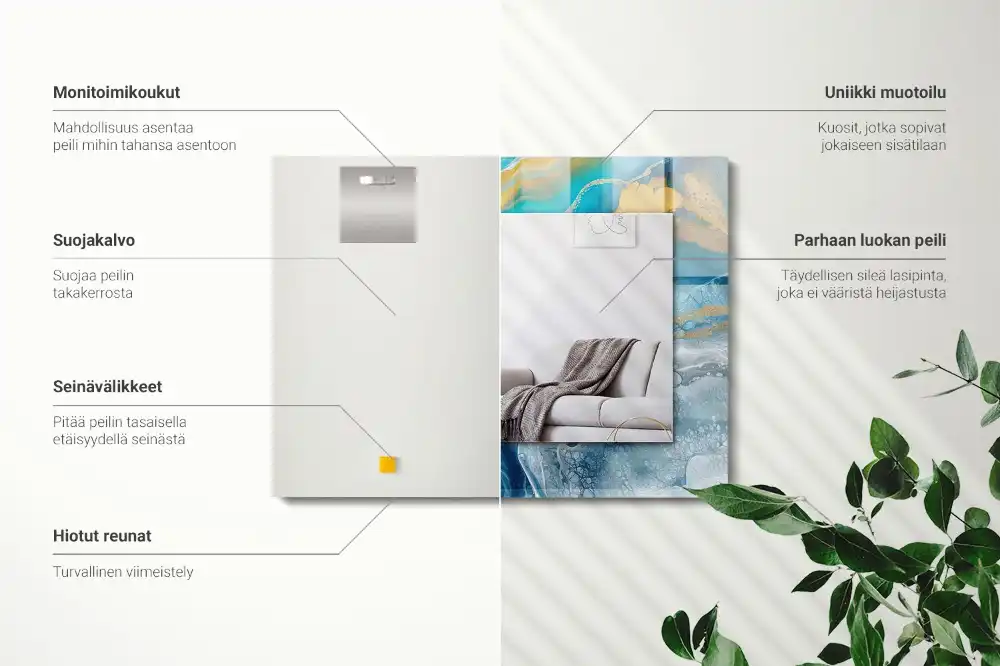 Rectangular mirror print Abstract Marble Resin