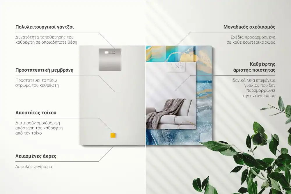 Rectangular mirror print Abstract Marble Resin