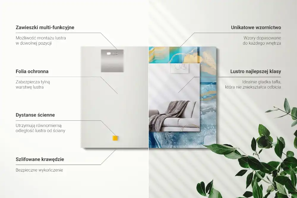 Rectangular mirror print Abstract Marble Resin