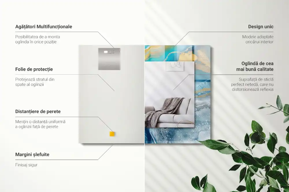 Rectangular mirror print Abstract Marble Resin