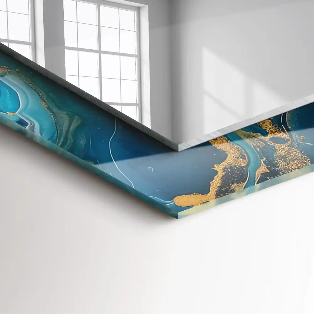 Rectangular mirror print Abstract Marble Resin