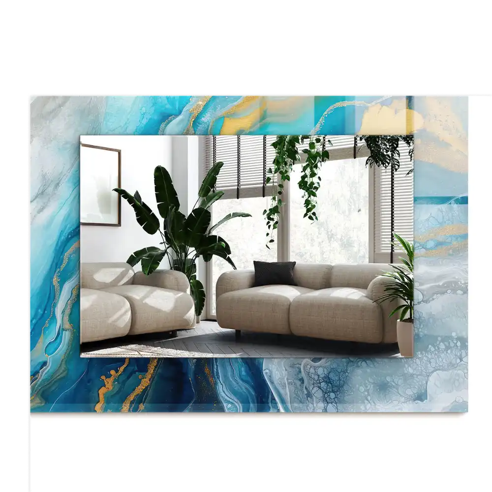 Rectangular mirror print Abstract Marble Resin