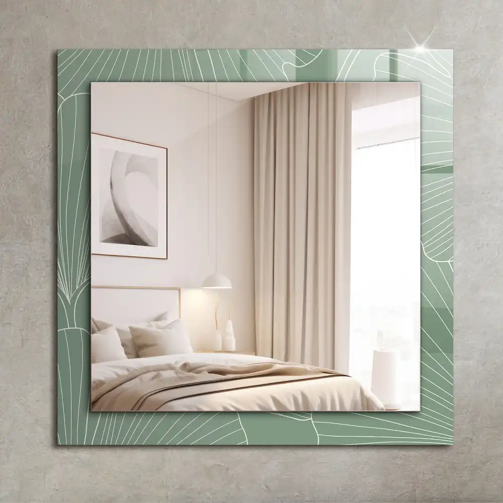Rectangular mirror print Ginkgo leaves