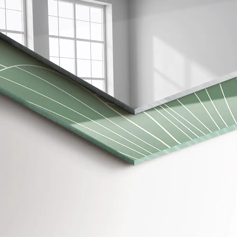 Rectangular mirror print Ginkgo leaves