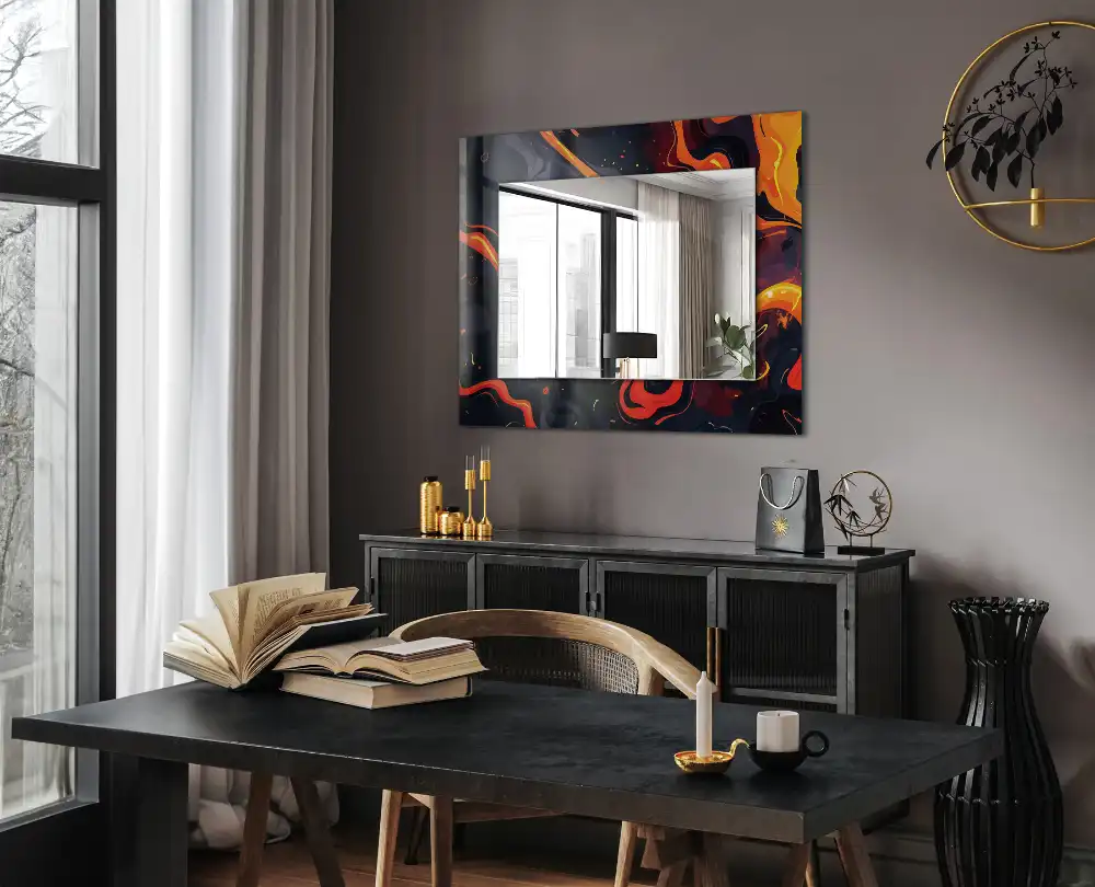 Rectangle decorative mirror Volcanic Lava