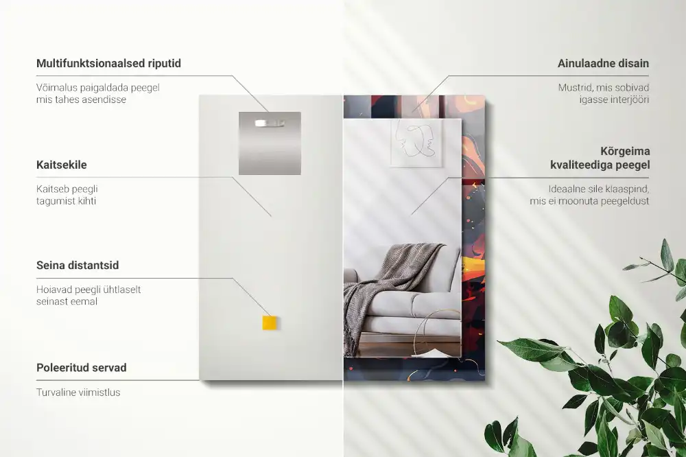 Rectangle decorative mirror Volcanic Lava