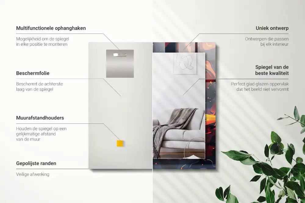 Rectangle decorative mirror Volcanic Lava