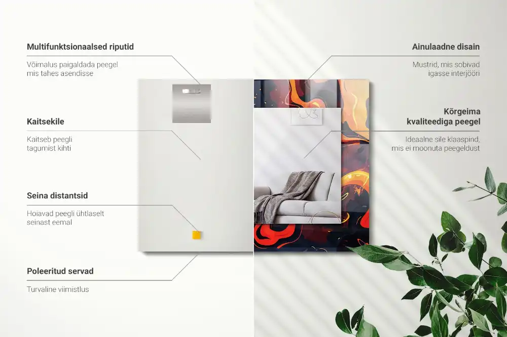 Rectangle decorative mirror Volcanic Lava