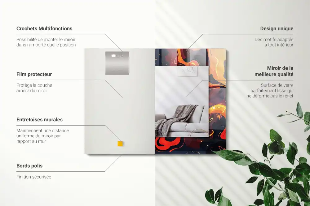 Rectangle decorative mirror Volcanic Lava