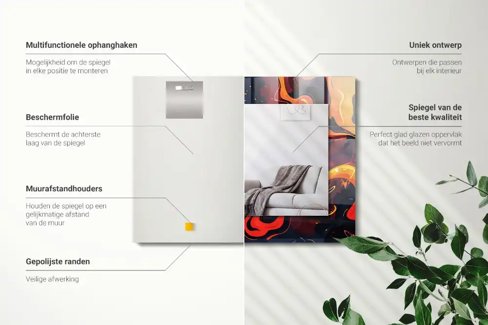 Rectangle decorative mirror Volcanic Lava