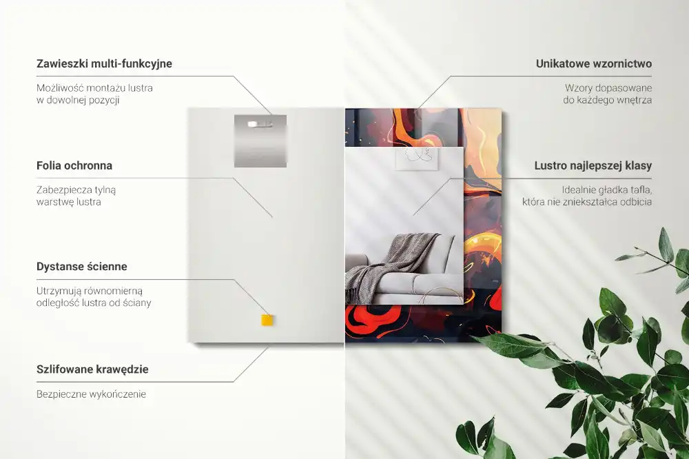 Rectangle decorative mirror Volcanic Lava