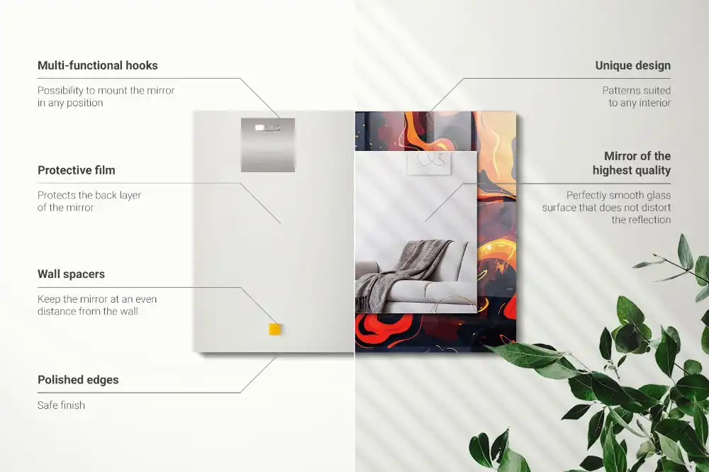 Rectangle decorative mirror Volcanic Lava