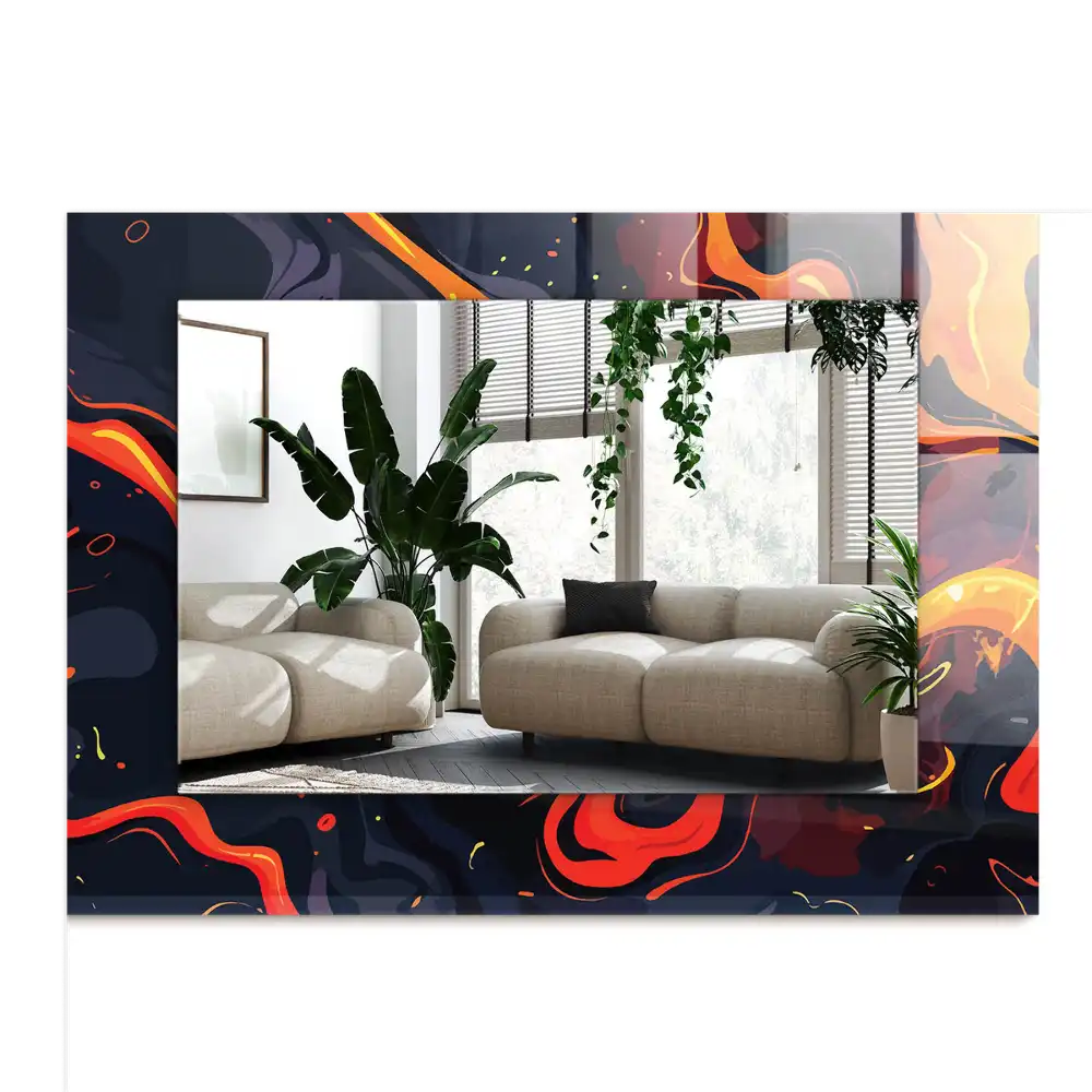 Rectangle decorative mirror Volcanic Lava