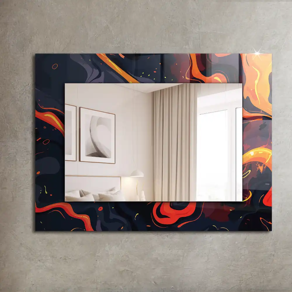 Rectangle decorative mirror Volcanic Lava