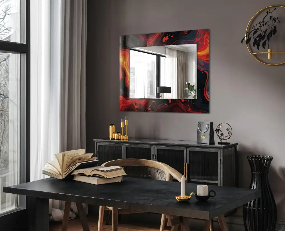 Rectangular wall mirror design Abstract Lava