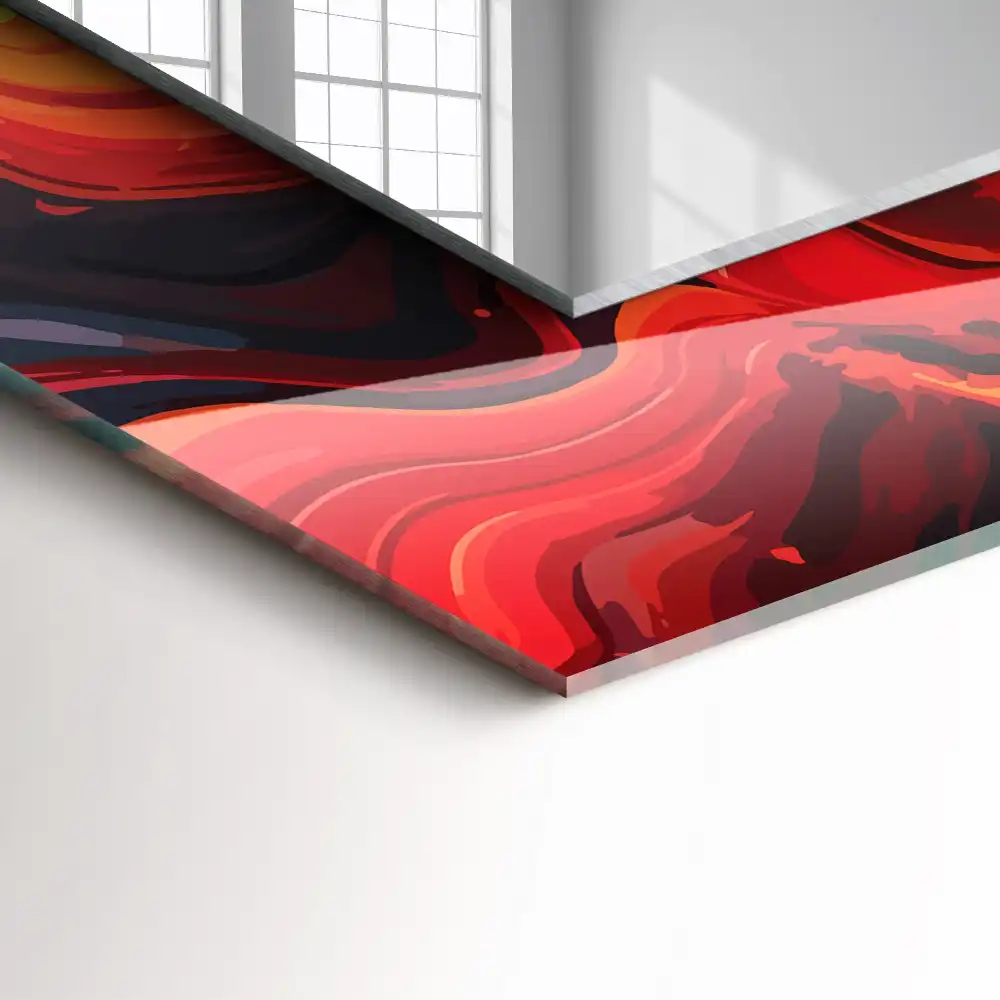 Rectangular wall mirror design Abstract Lava