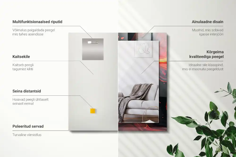 Rectangular wall mirror design Abstract Lava