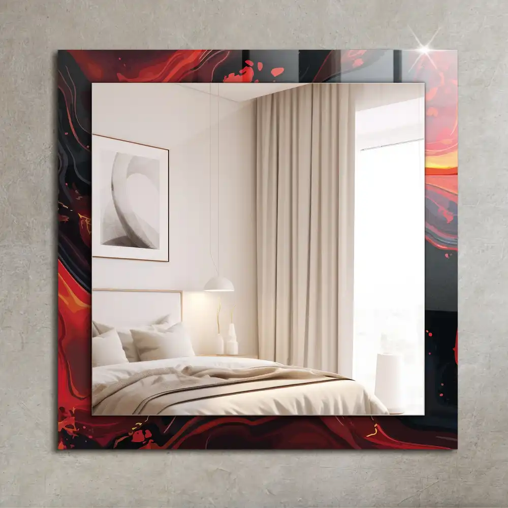 Rectangular wall mirror design Abstract Lava