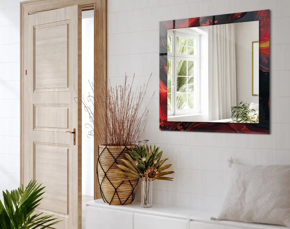 Rectangular wall mirror design Abstract Lava