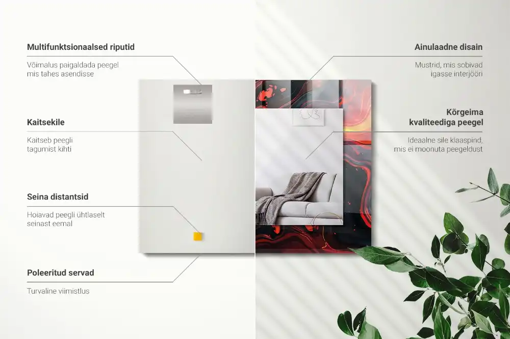 Rectangular wall mirror design Abstract Lava