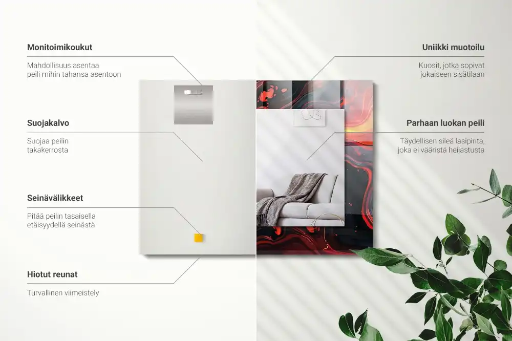 Rectangular wall mirror design Abstract Lava