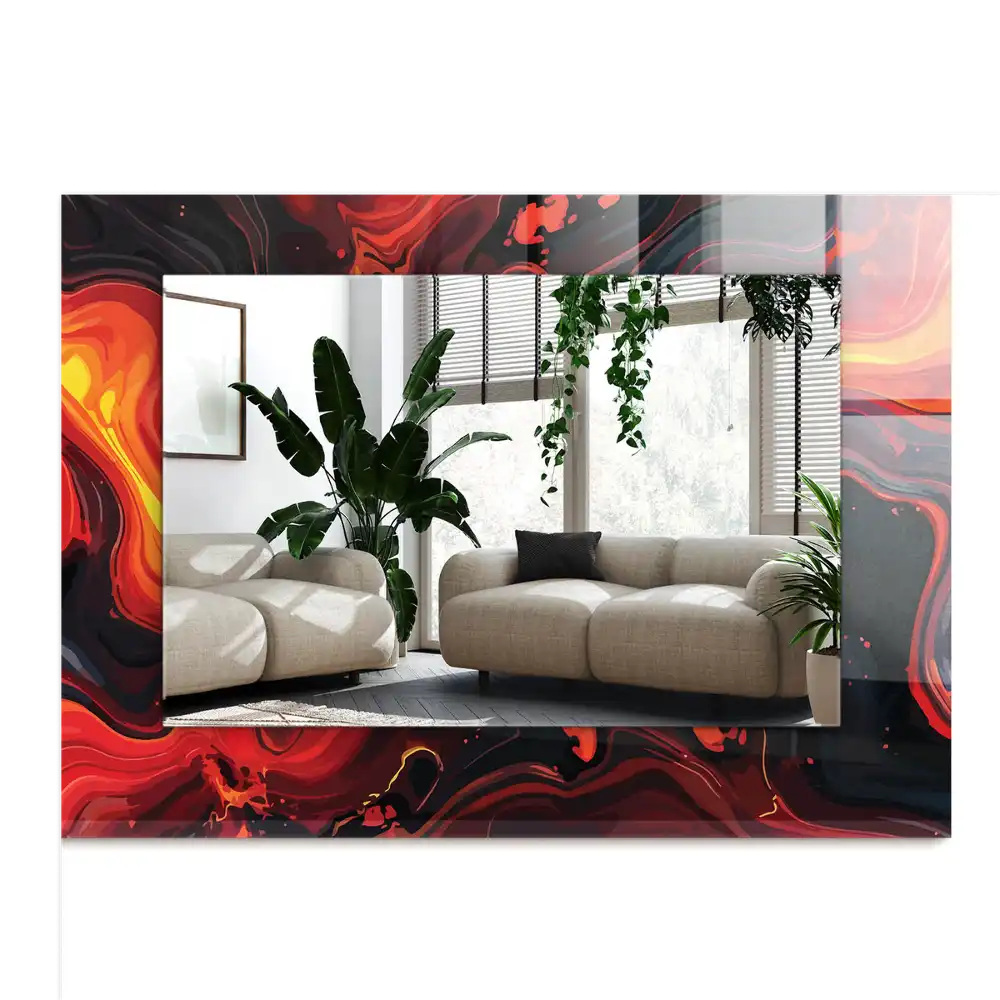 Rectangular wall mirror design Abstract Lava