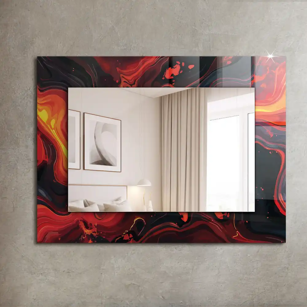 Rectangular wall mirror design Abstract Lava