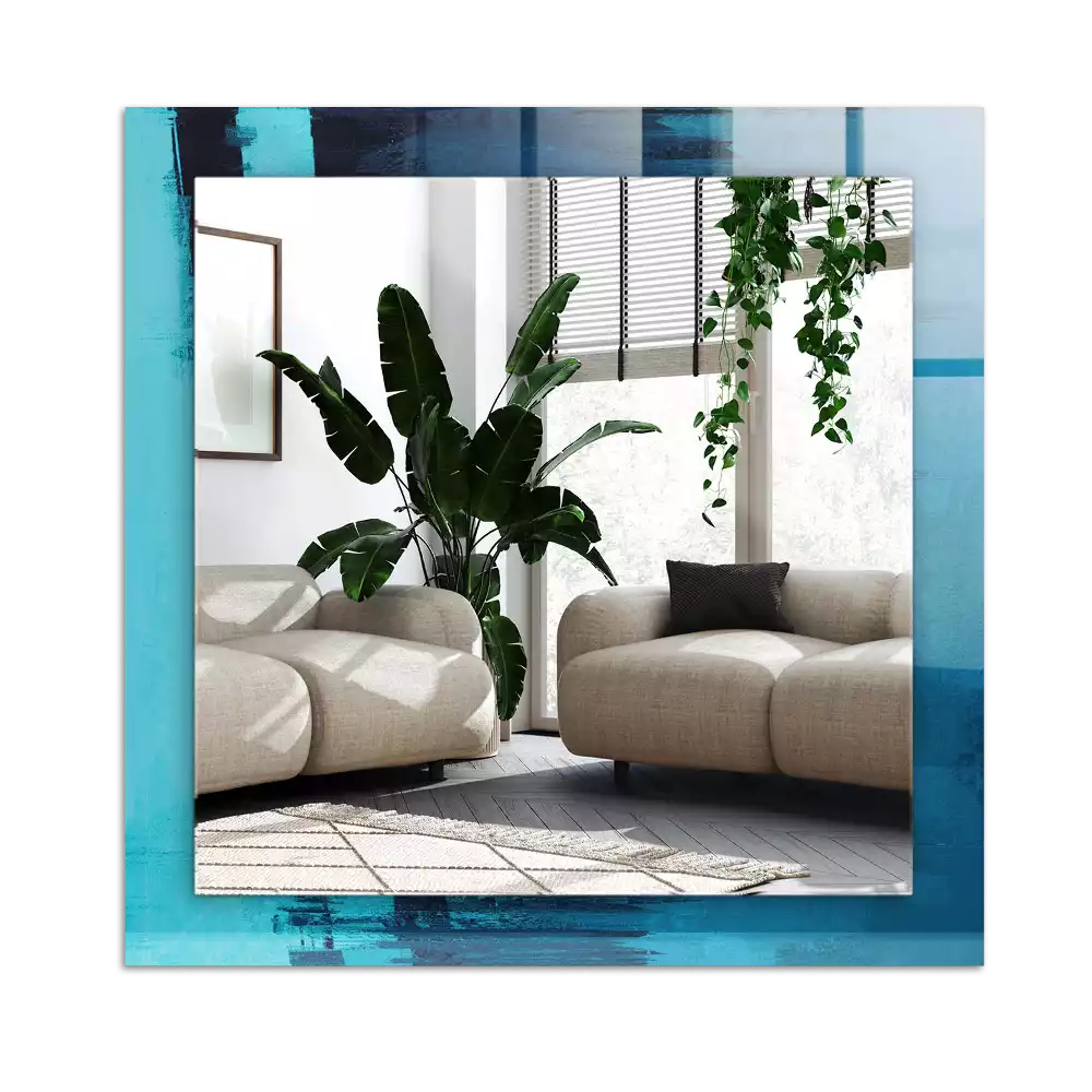 Rectangular mirror print Abstract blue art