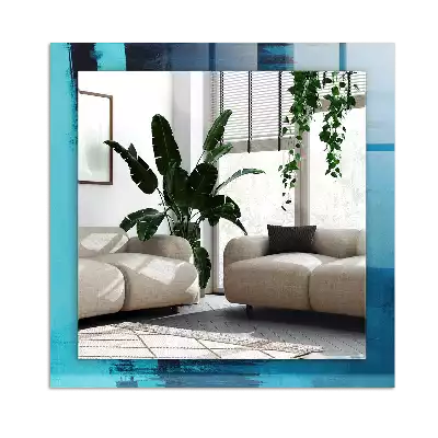 Rectangular mirror print Abstract blue art