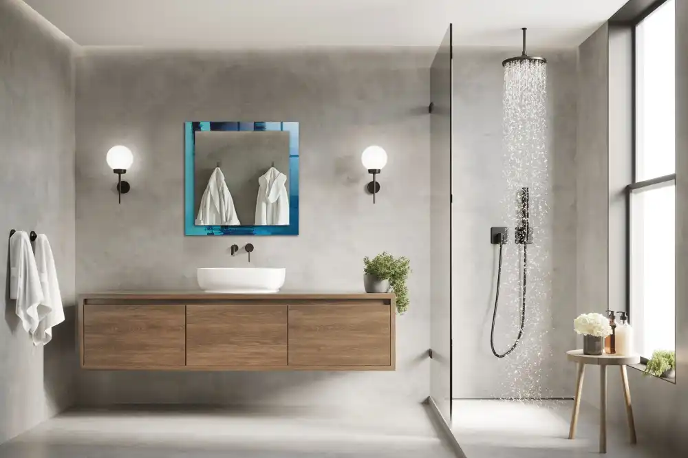 Rectangular mirror print Abstract blue art