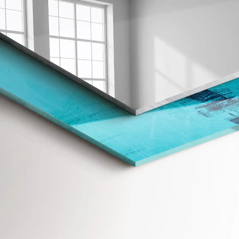 Rectangular mirror print Abstract blue art