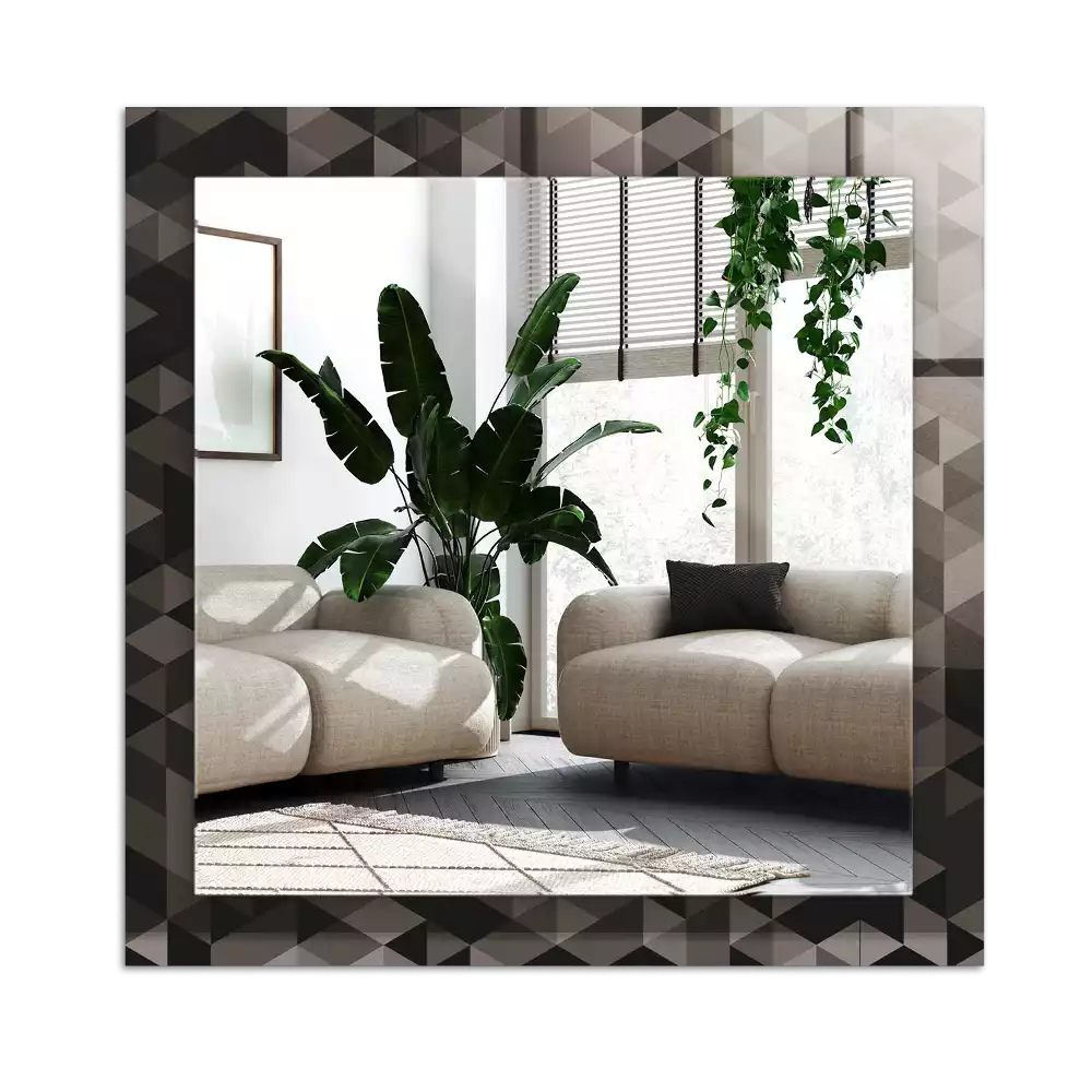 Rectangle decorative mirror Black and gray triangles