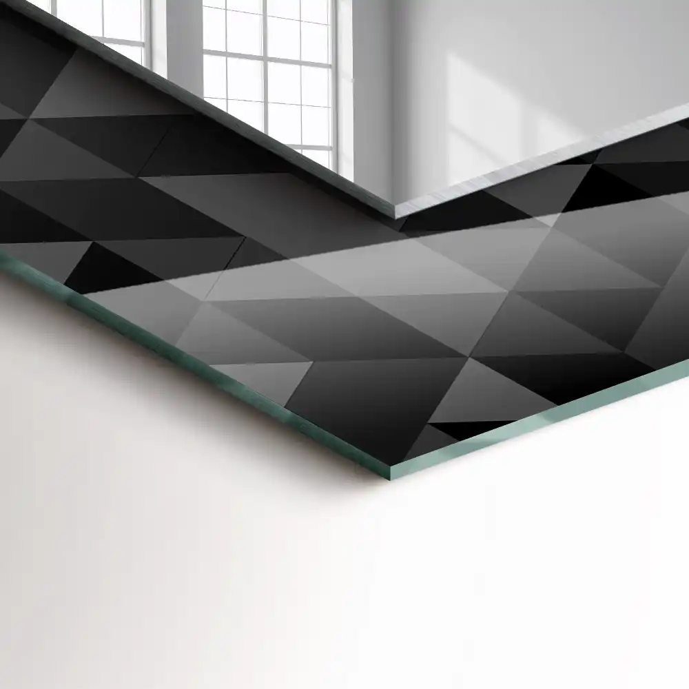 Rectangle decorative mirror Black and gray triangles