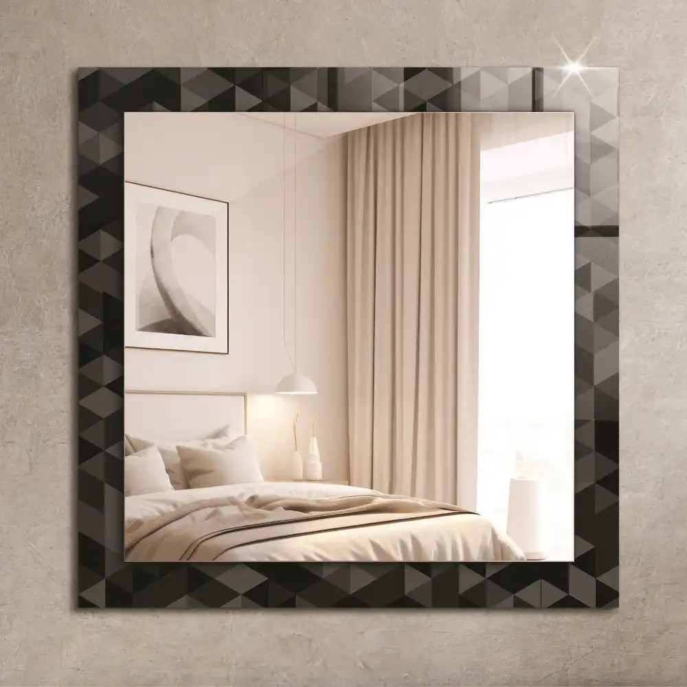 Rectangle decorative mirror Black and gray triangles