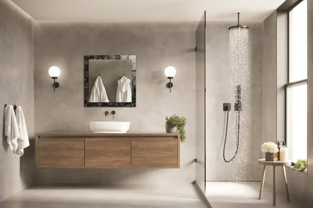 Rectangle decorative mirror Black and gray triangles