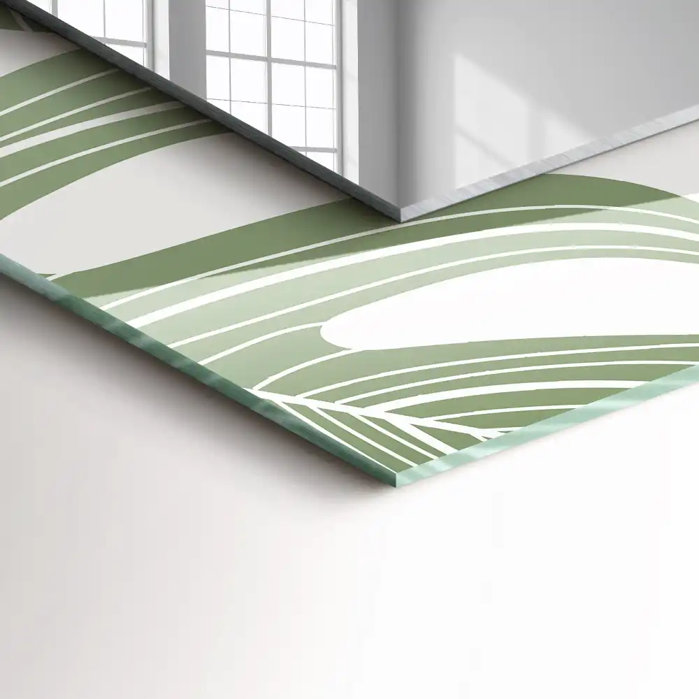 Rectangular wall mirror design Monstera leaves
