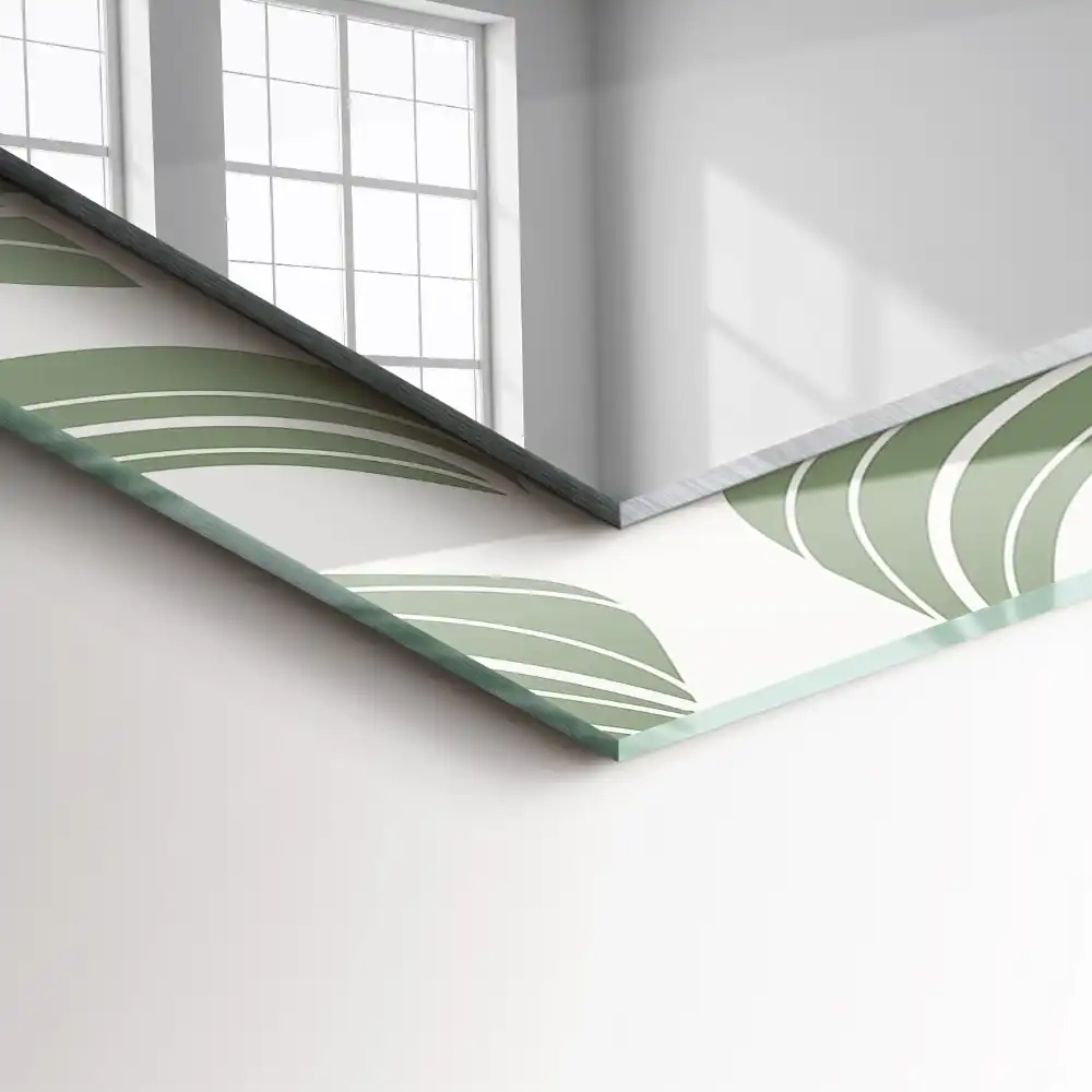 Rectangular wall mirror design Monstera leaves