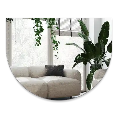 Stylish wall-mounted semicircle mirror