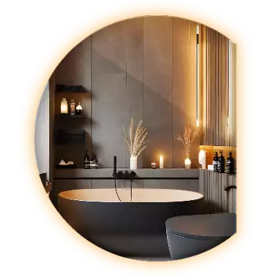 Mirror semicircle spectacular with LED