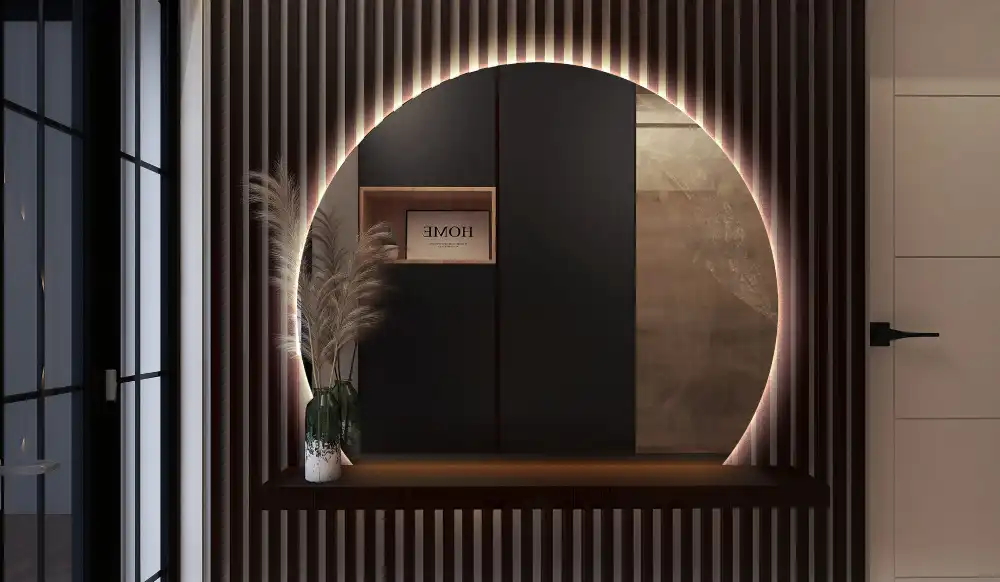 Mirror semicircle spectacular with LED