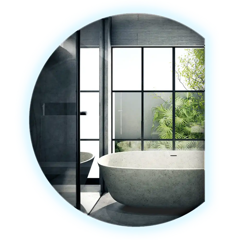 Mirror semicircle spectacular with LED