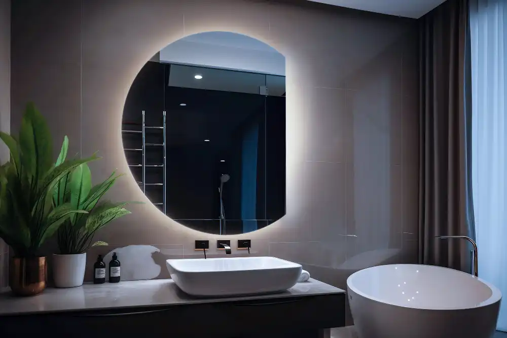 Mirror semicircle spectacular with LED