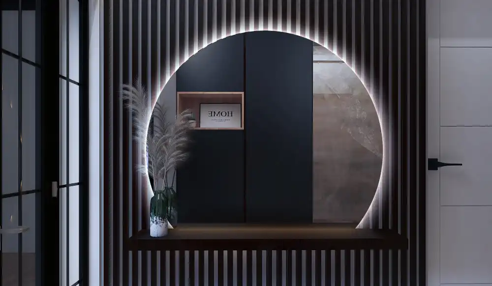 Mirror semicircle spectacular with LED