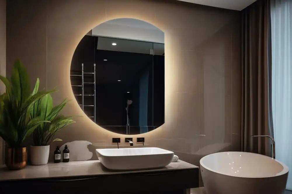 Mirror semicircle spectacular with LED