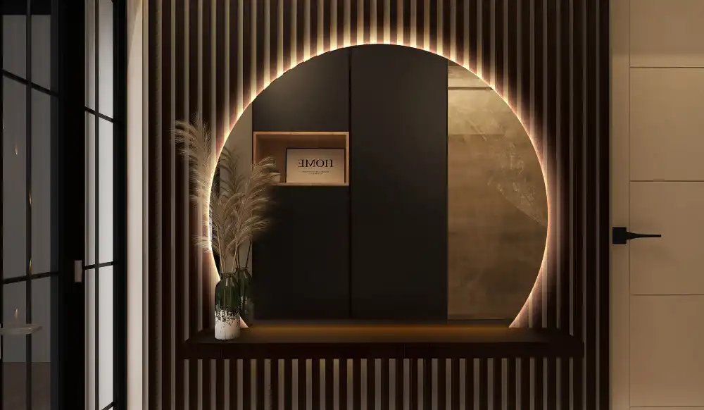 Mirror semicircle spectacular with LED