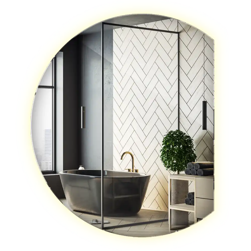 Mirror semicircle spectacular with LED