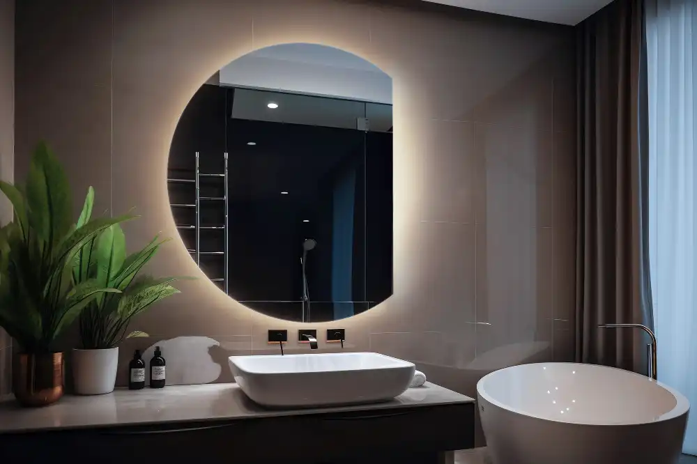 Mirror semicircle spectacular with LED