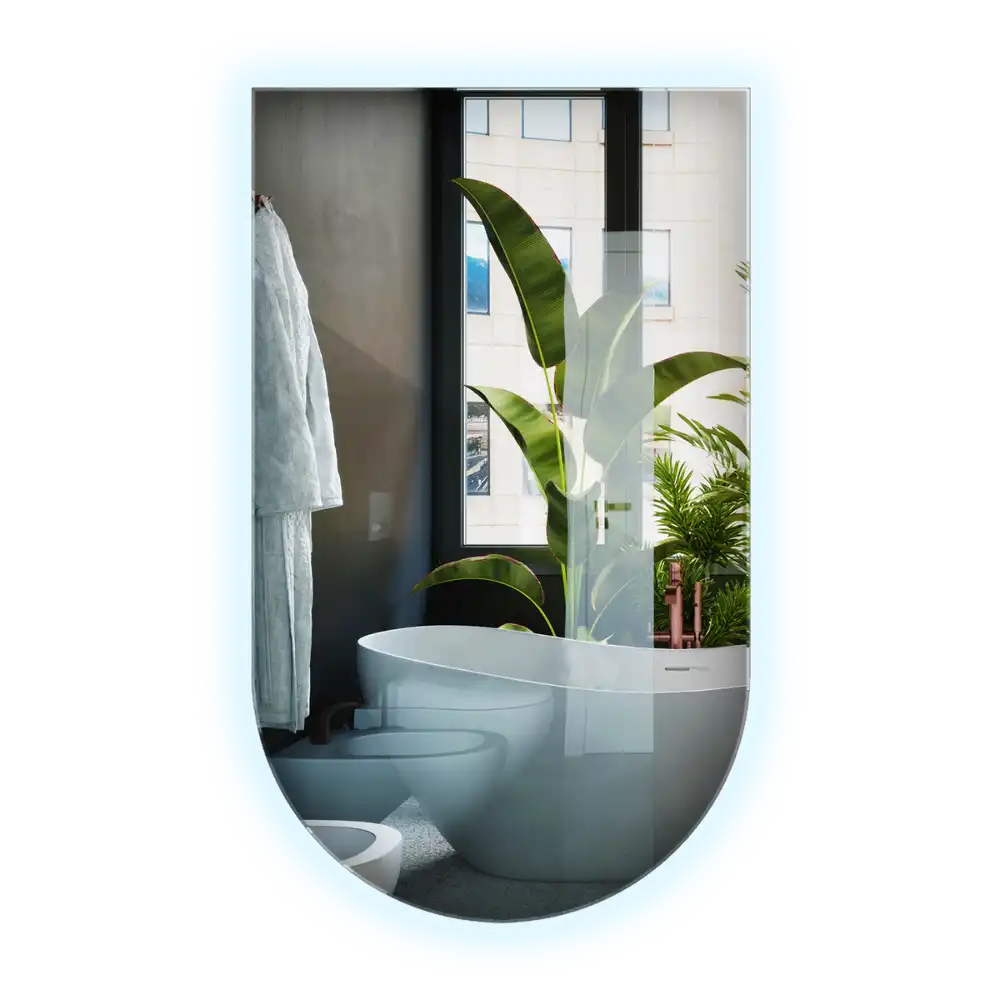 Arched mirror LED light