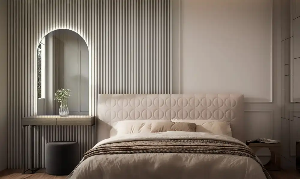 Arched mirror LED light